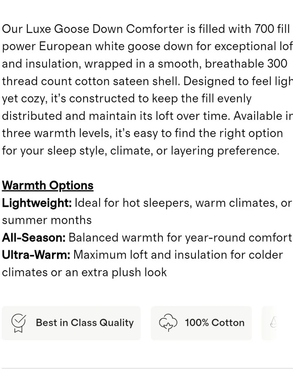 Quince Warm Luxe Premium Goose Down Comforter - white